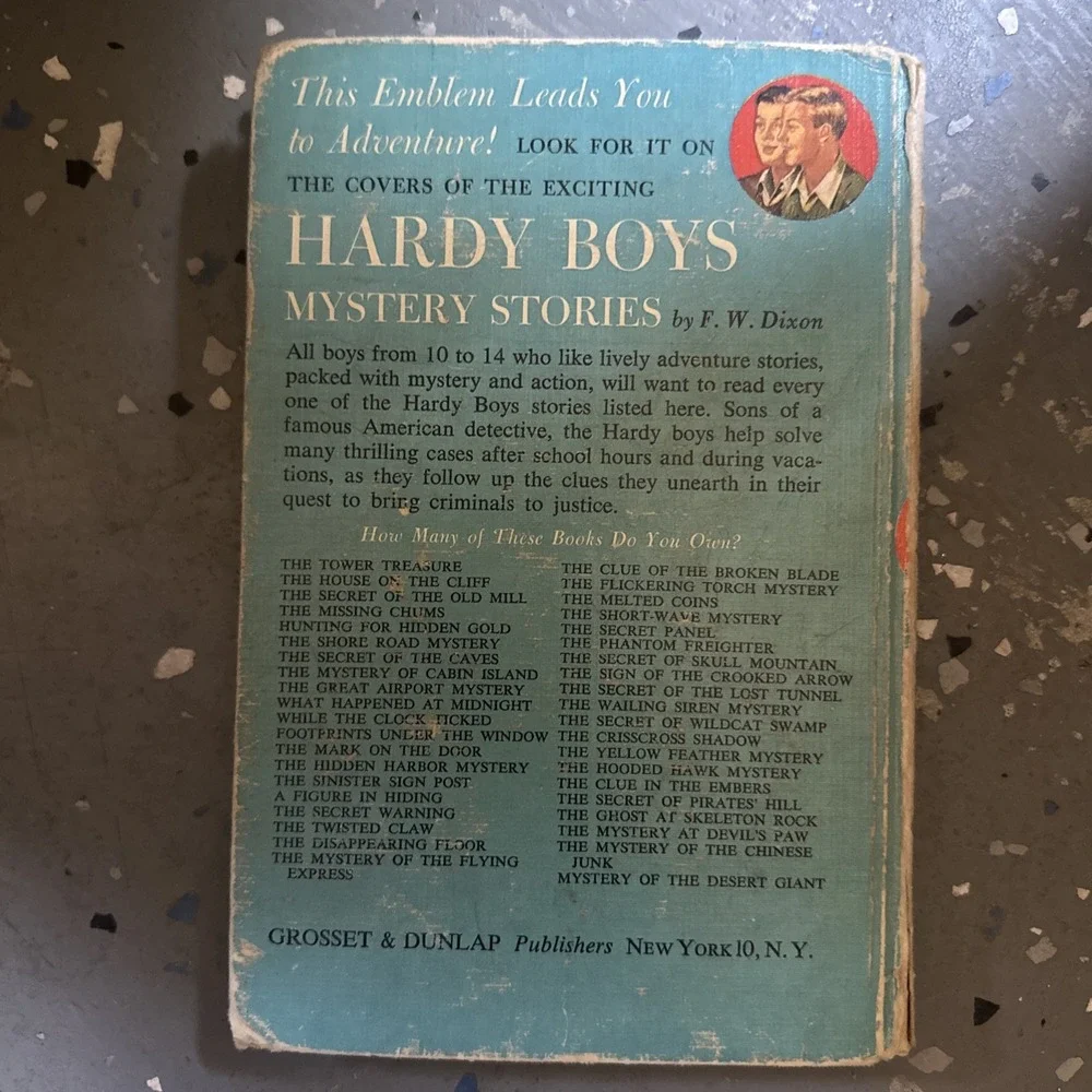 The Hardy Boys #1 The Tower Treasure Matte Blue Hardcover Vintage 1959